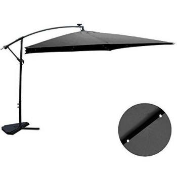 Ombrellone Decentrato CONCEPT U con LED Grigio 3 x 3 m Solenzara