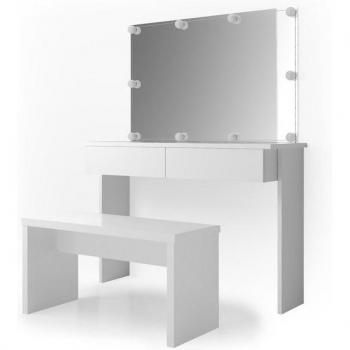 Coiffeuse Azur, 120 cm, avec banc et lumière LED, Vicco