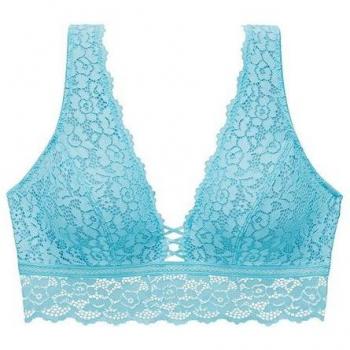 VIVANCE Damen‑Bralette – Rundherum-Spitze, Türkis, Gr. 90C