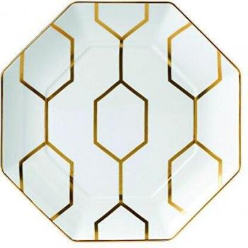 Gio Gold White Octagonal Plate