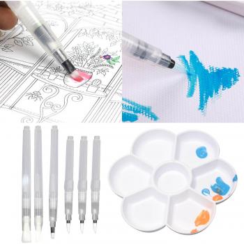 Pack de 6 Pinceaux Art avec Palette pour Dessin et Calligraphie