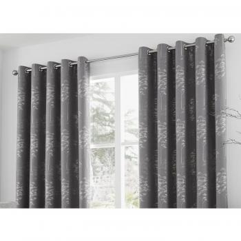 Curtina Elmwood Curtains, 117 x 137cm, Graphite