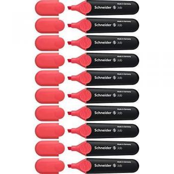 Schneider Job 150 Highlighter, refillable, rot, 10er Set