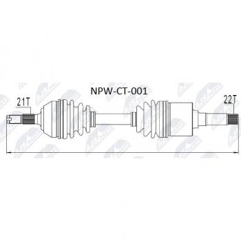 Árbol de transmisión NTY NPW-CT-001 para vehículos