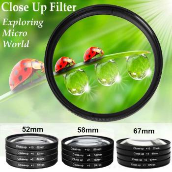Kit de filtros de acercamiento 52/58/67mm para Canon, Nikon, Sony y Pentax