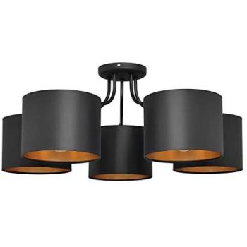 Plafonnier Helam Alba 70 cm, encastrement multiple, noir & or