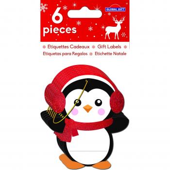 Pinguini Lucenti – Set di 6 Etichette Regalo Global