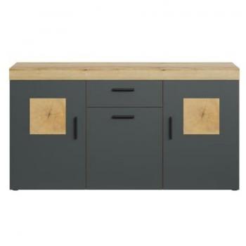 Ebuy24 Sideboard Tyler Sideboard grau, Eiche dekor