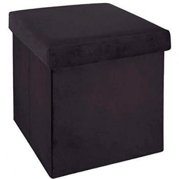 Pouf pieghevole Tess Atmosphera in velluto grigio