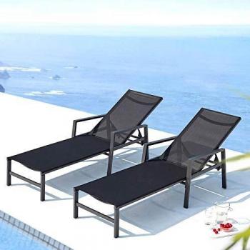 Bari Comfort Set 2 Sdraio in Alluminio (Grigio/Ebano)