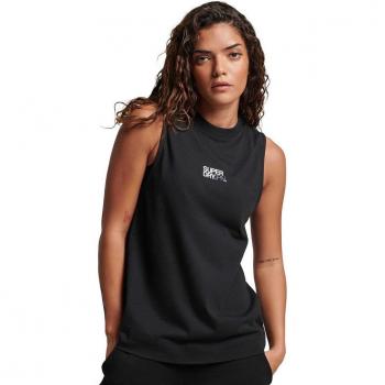 Superdry Donna Canottiera Longline nero bianco XS