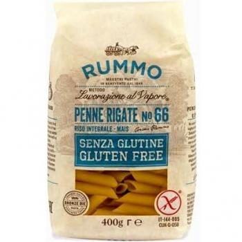 Pasta Italiana Rummo Penne Rigate SIN Gluten con harina de arroz integral y maíz Nº66 400g. Calidad superior