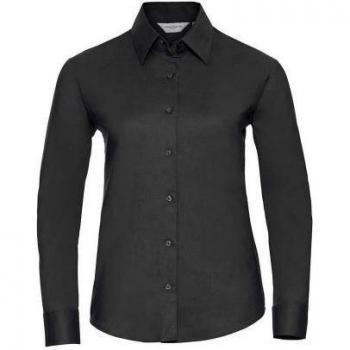 Chemise à Manches Longues pour Femme Oxford (Bleu Marine Éclatant)