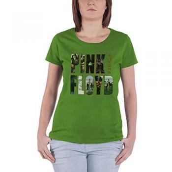 Pink Floyd Echoes Album Montage Women's Slim T‑Shirt – Green, Size S