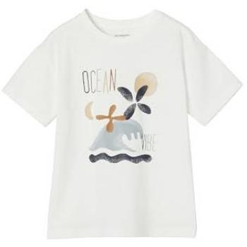 Bleu Vert T‑shirt Illustration Graphique Garçon Blanc