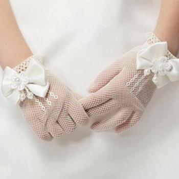 Fairytale Bowknot Mesh Gloves – Girl's Wedding & Celebration Handwear