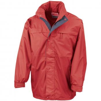 3XL Men’s Black Red Blue Midweight Waterproof Jacket with Hidden Hood