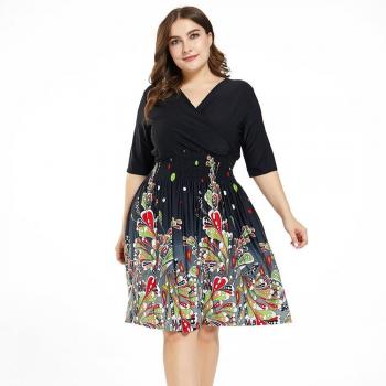 7XL Plus Size Half Sleeve Casual Dress