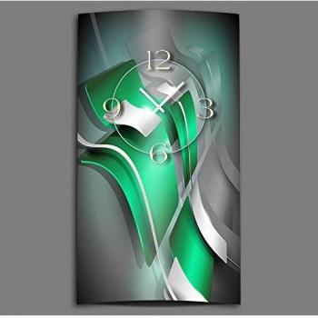 Dixtime Moderne Wanduhr – Grauer Aluminium 4 mm, 3D‑Effekt