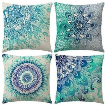 Freeas 18 x 18 Inch Mandala Cushion Covers