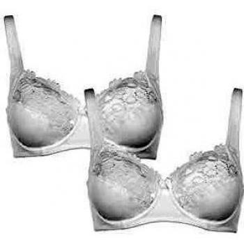 Harmony Damen BH 2X Weiß, verziert mit eleganter Stickerei