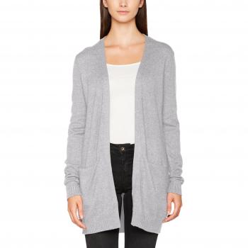 Vila Damen Strickjacke VIRIL Offene Form Grau Melange Größe M