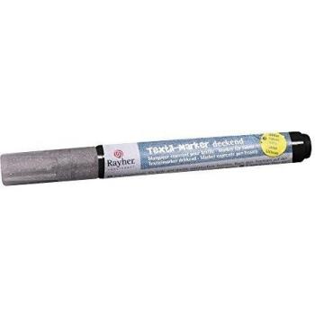 Dekkende Glitter Marker voor Textiel, Zilver, Ronde Punt 2-4mm met Ventiel