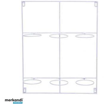 Witmetalen Artstone wandplank voor 6 plantenpotten 39x50cm