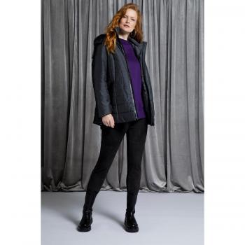 Plus Size Waterproof Sympatex Quilted Jacket with Hood, Women, Grey, Size 20/22