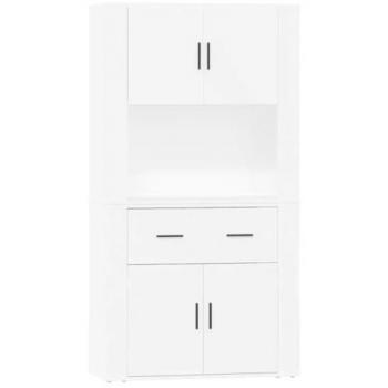Buffet supérieur blanc, structure bois d’ingénierie 80×33×70 cm, montage sans effort