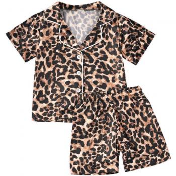 Pyjama 2 pièces léopard pour nourrissons, haut + short/pantalon