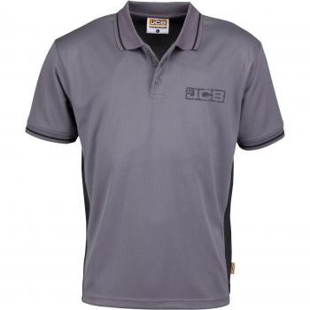 JCB Trade Polo Shirt in Dark Grey and Black Hues, Designed for a Snug Fit
