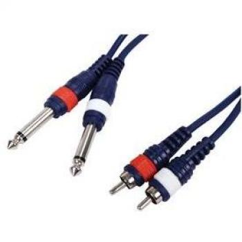 HQ 2x 6.3mm Jack naar 2x Cinch Kabel