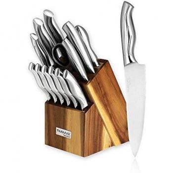 Chopping and Slicing Knife Set with Wooden Block
