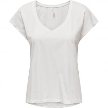 Camiseta femenina Only Winnie con cuello de pico
