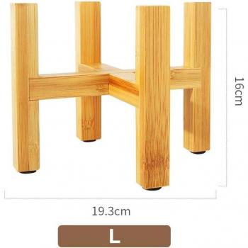 Soporte de bambú para bonsáis con base acolchada