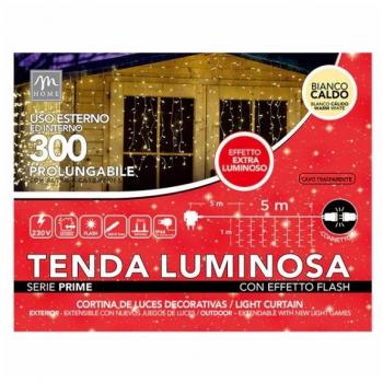 Tenda Luci 300 LED Prolungabile Bianco Caldo