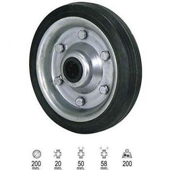 Roue industrielle 200 mm caoutchouc noir