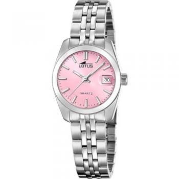 Pink Lotus Freedom Wristwatch with Stainless Steel Band