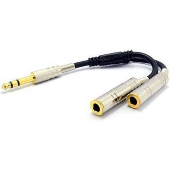 Stereo Jack Splitter Cable Adapter Lead Plug to 2 x Sockets