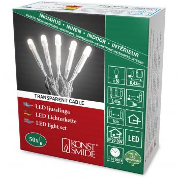 Micro catena luminosa 50 lampadine 3,43 m bianco caldo