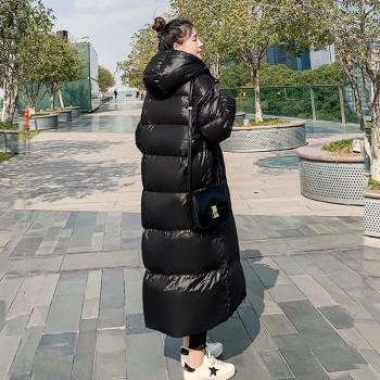 Veste longue à capuche pour femme, parka épaisse, coupe-vent, brillante, grande taille 4XL, vêtements d'hiver