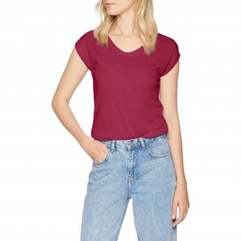 Camiseta Lurex Rosa ONLY NOS Onlsilvery S/S V Neck para Mujer