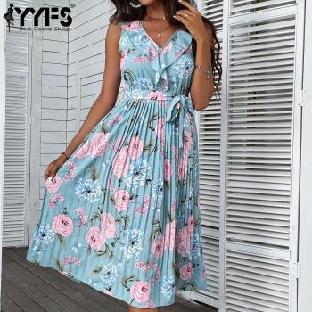 Robe Vintage S Bleu Imprimé Floral
