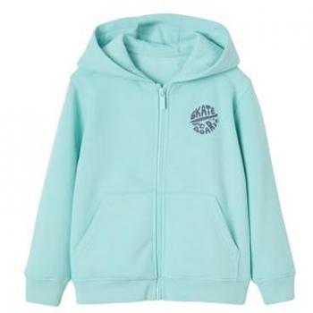 Basic Turquoise Zip-Hood Jacket for Kids 7-8