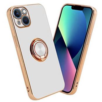 Coque iPhone 14 avec anneau et support voiture en silicone TPU