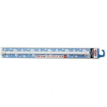Tenda a barra dritta per bagno, colore bianco, dimensioni 110×200 cm, modello CC.200