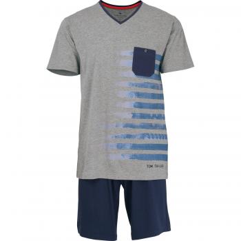 Single-Jersey Shorty von TOM TAILOR, Druckmotiv Grau/Marine, 48