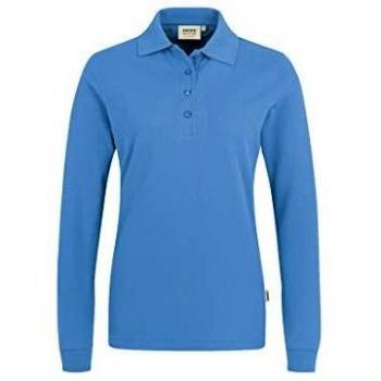 Performance Poloshirt Damen, Langarm, Malibu Blau – XS