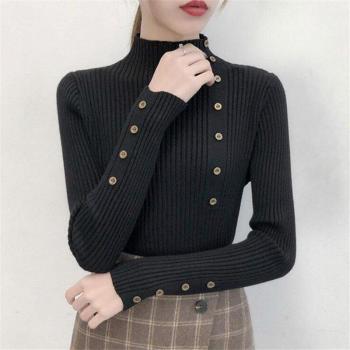 Damen Herbst Pullover mit vollem Ärmel und Rollkragen